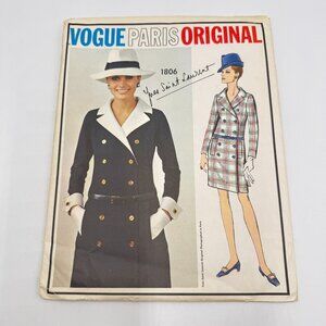 Vogue Paris Original 1806 Coat & Dress Sewing Pattern Yves Saint Laurent 14